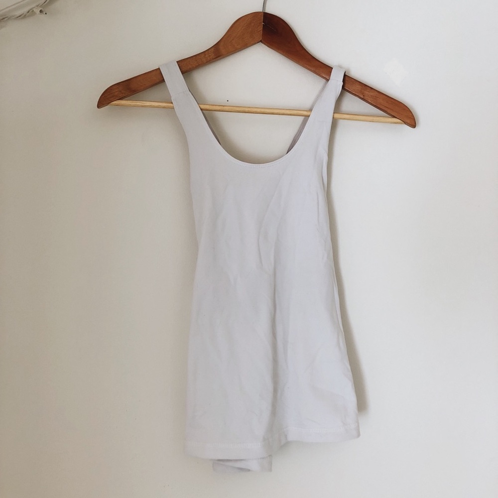White Lululemon Cross Back Tank